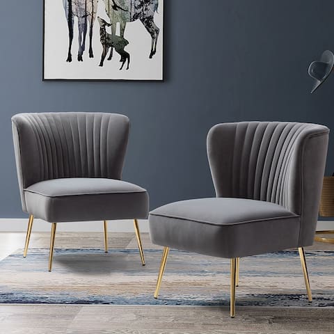 Monica Tufted Velvet Upholstered Side Chairs (Set of 2)
