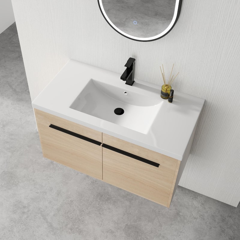 BNK 16"/20"/24"/30"/36" Single Sink Bathroom Vanity with Soft Close Door and Shelf