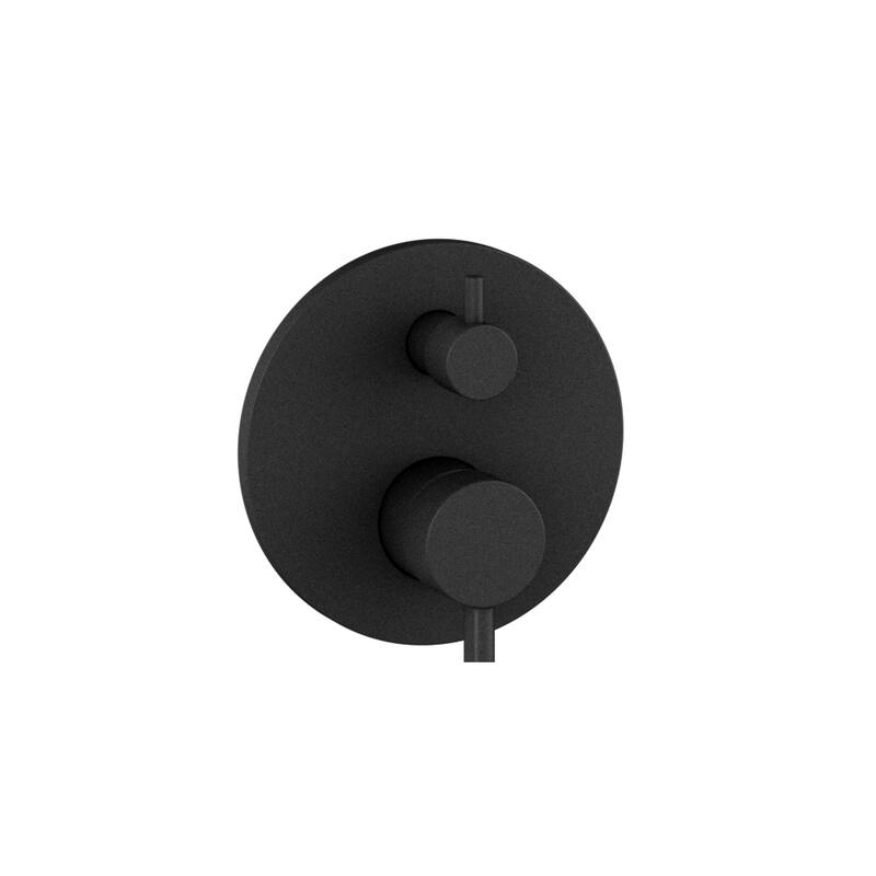 Refuge 10-in Rain Showerhead Combo with Adjustable Handshower Slide Bar and Pressure Balanced Mixing Valve Matte Black