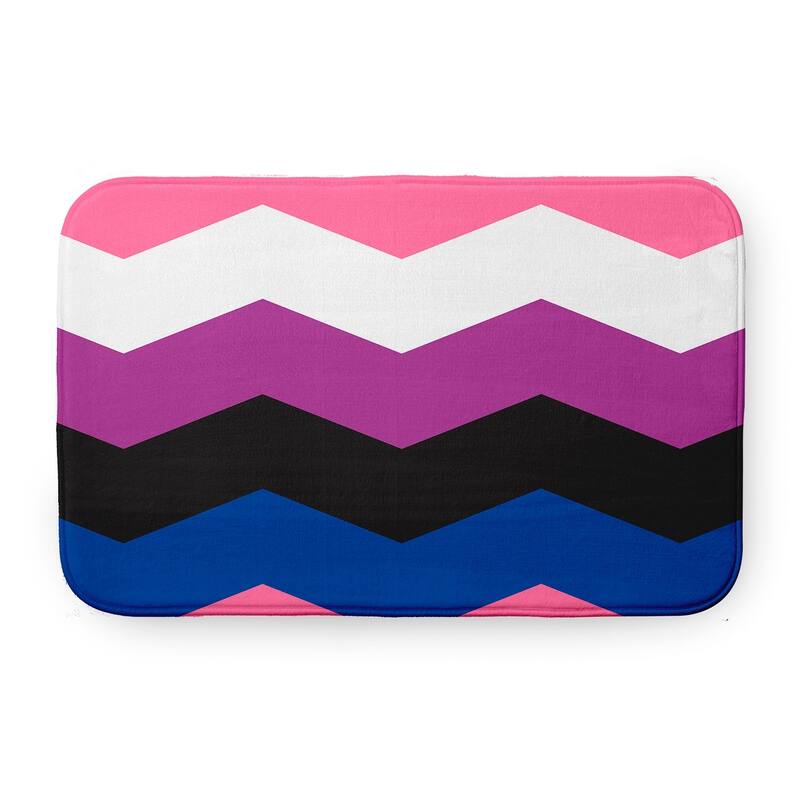Pride Plush Microfiber Bathmat - Genderfluid Chevron - 24" x 17"