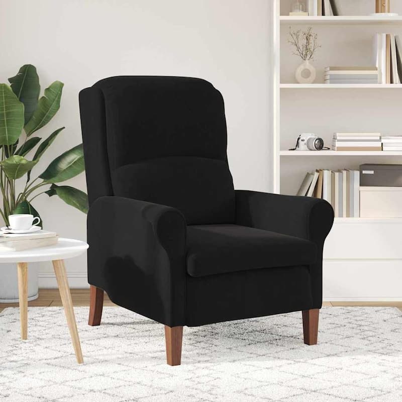 vidaXL Dark Gray Armchair Dark gray/Black Fabric with wood Standard - 29.9 x 37 x 40.2