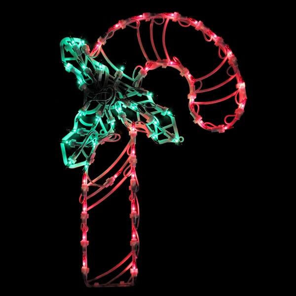 Shop 18 Lighted Candy Cane With Holly Christmas Window Silhouette