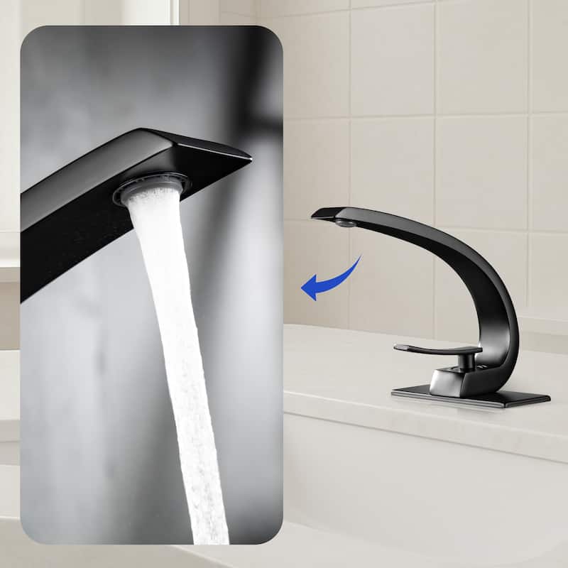 Modland Single Handle Bathroom Sink Faucet Single Hole, Black/Gold/Nickel