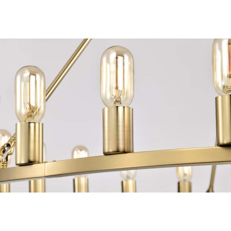 Etan 48 Inch Modern Brass Wagon Wheel Chandelier 24 Light - N/A