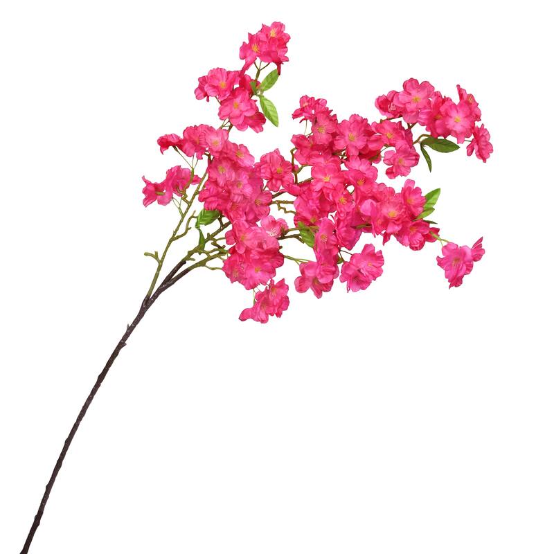 Set of 3 Magenta Artificial Spring Cherry Blossom Flower Stem Spray 40in - 40" L x 10" W x 5" DP