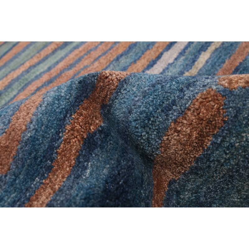 ECARPETGALLERY Hand-knotted Peshawar Ziegler Dark Blue Wool Rug - 4'11 x 7'11