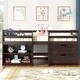 preview thumbnail 2 of 7, Wood Twin Loft Bed with 2 Shelves & 2 drawers for Bedroom(Antique Espresso)