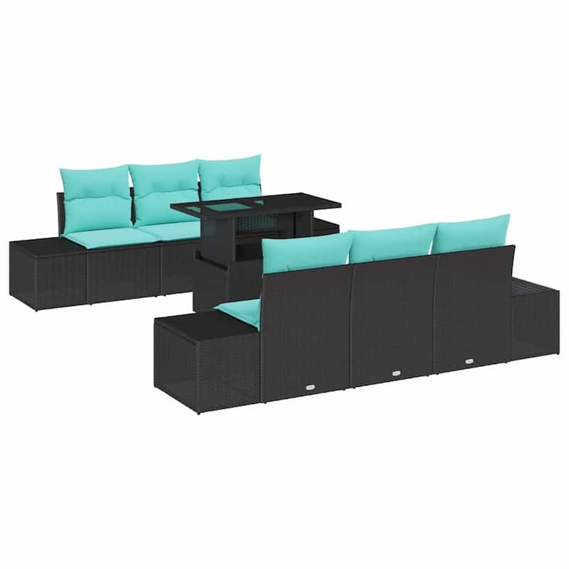 vidaXL 7 Piece Garden Sofa Set with Cushions - 94.1×24.4×27.2