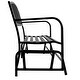 preview thumbnail 4 of 6, Sunnydaze 2-Person Black Steel Metal Outdoor Patio Garden Glider Bench - 50"