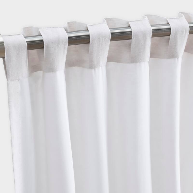 Serene Premium Cotton-Linen Blend Rod Pocket W Back Tabs Single Curtain Panel