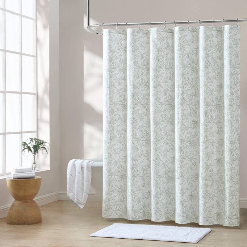 Tommy Bahama Pen And Ink Palm Cotton Shower Curtain