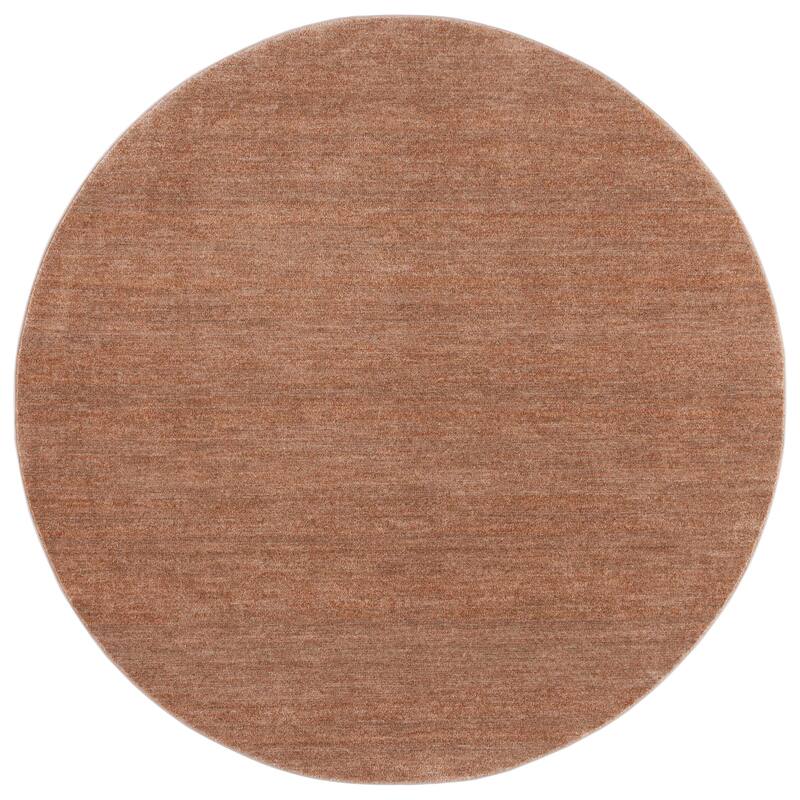 SAFAVIEH Lasa Nanci Modern Solid Rug - 4' Round - Rust/Copper