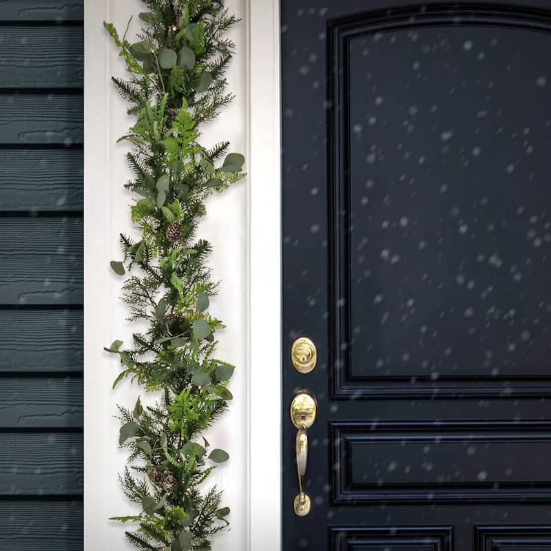 National Tree Company 9 ft. HGTV Home Collection Pre-Lit Winter Garden Garland - 9 ft