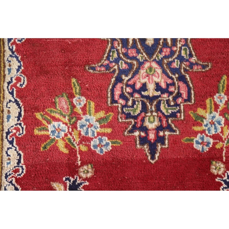 Geometric Kerman Persian Vintage Area Rug Handmade Wool Carpet - 2'10"x 4'7"
