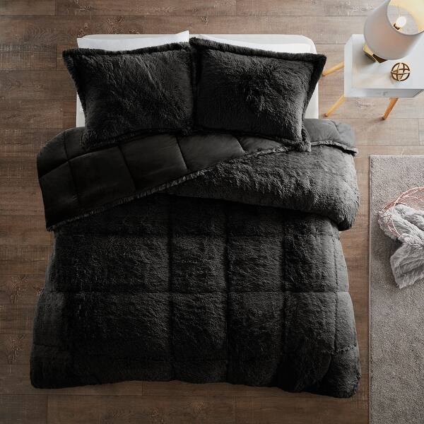 Shop Intelligent Design Leena Shaggy Faux Fur Comforter Set On Sale Overstock 27333477
