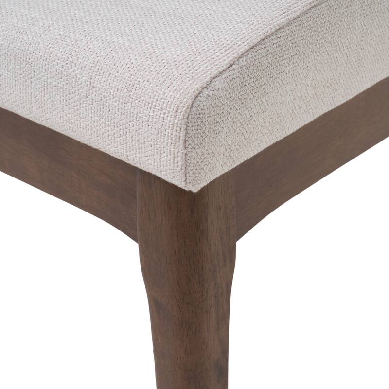 Set of 2, Contemporary Dining Chairs - Upholstered Seat and Backrest, Rubberwood Legs