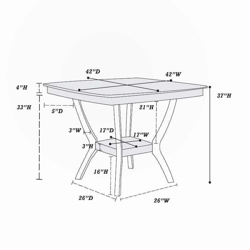 Dining Table Counter Height Dining Table 1pc