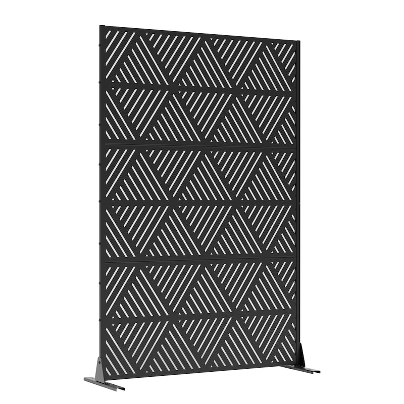 Dovelina 6ft.Outdoor Freestanding Metal Privacy Screen Decorative Garden Fence - 72"x47"