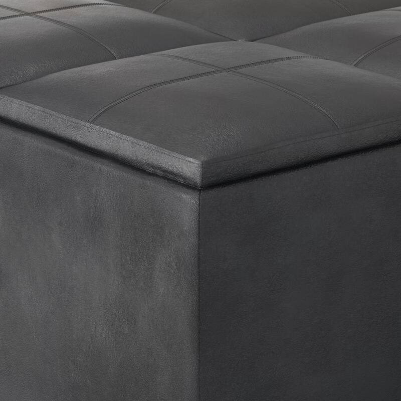 Square Coffee Table Storage Ottoman