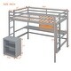 preview thumbnail 4 of 12, Full Loft Bed with Desk, Cabinet & Guardrails - Sturdy Pine Build
