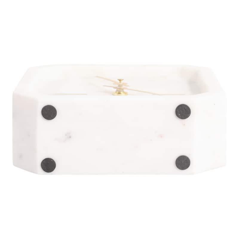 Modern Glam Marble & Stone Clock for Home Decor