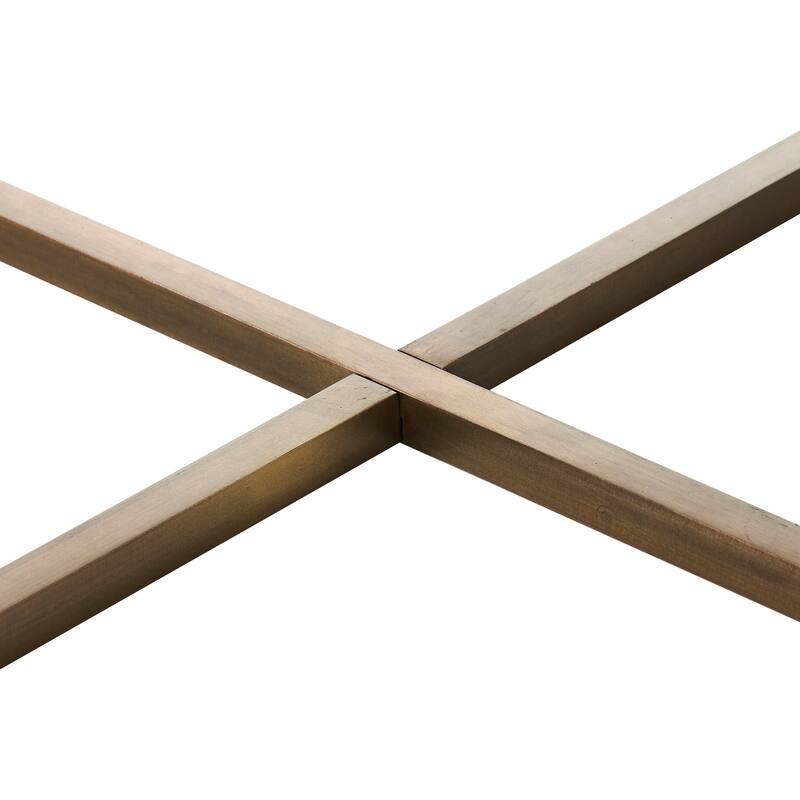 Modern Mango Wood Coffee Table - 30" - Beige and Gold