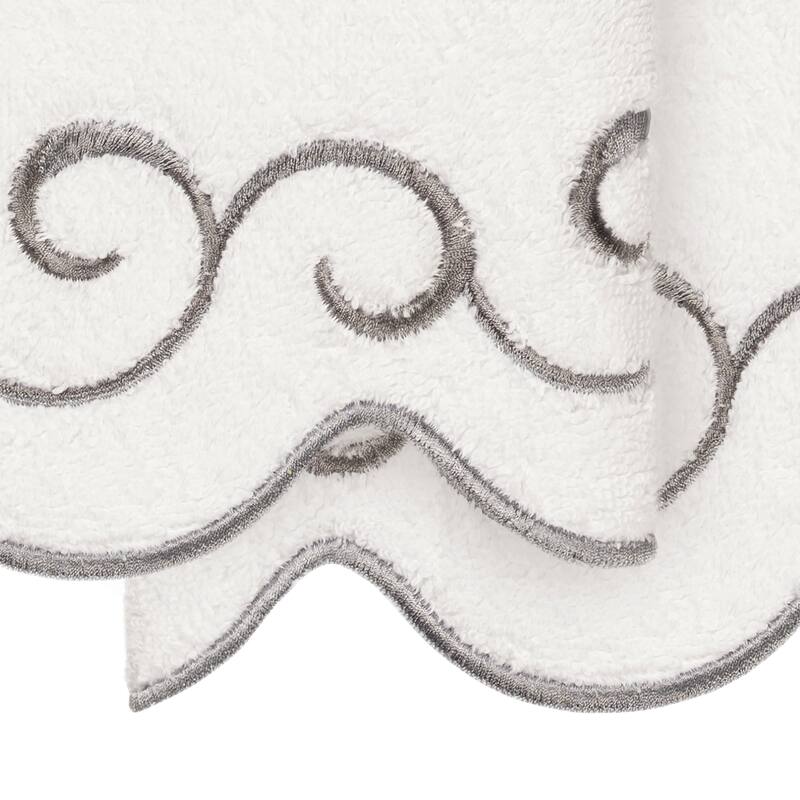 Authentic Hotel and Spa 100% Turkish Cotton SIMPLICITY Scallop Embellished Towel Collection