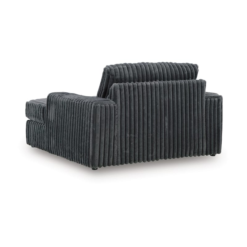 Signature Design by Ashley Midnight-Madness Dark Gray Oversized Chaise - 64"W x 68"D x 41"H