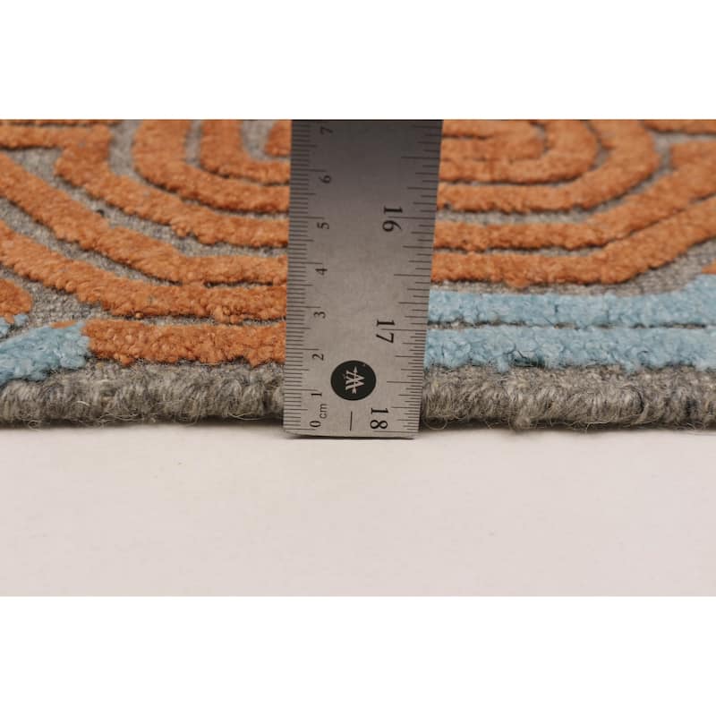 ECARPETGALLERY Hand-knotted Tangier Beige, Copper Wool Rug - 5'0 x 7'11