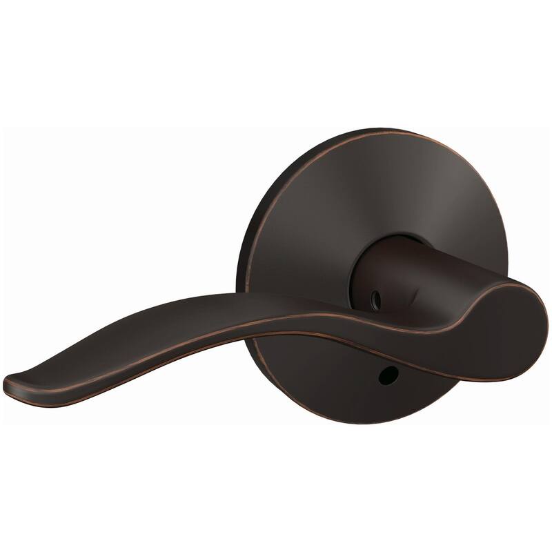 Schlage Custom Pennant Non-Turning Two-Sided Dummy Door Lever Set with - Aged Bronze