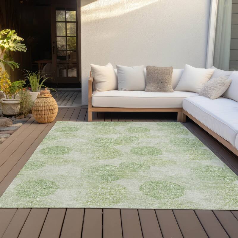 Machine Washable Indoor/ Outdoor Boho Sphere Chantille Rug