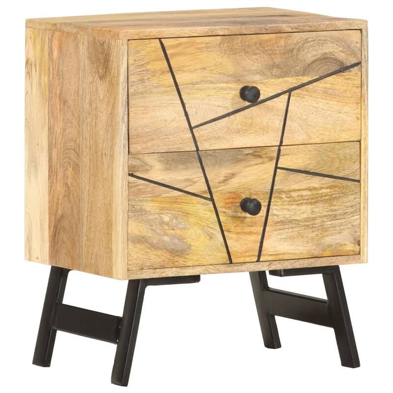 vidaXL Bedside Cabinet 15.7"x11.8"x19.7" Solid Mango Wood