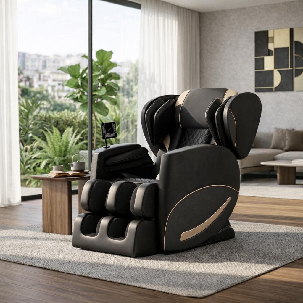 Full Body Massage Chair with Zero Gravity Heat Bluetooth and Phone Holder