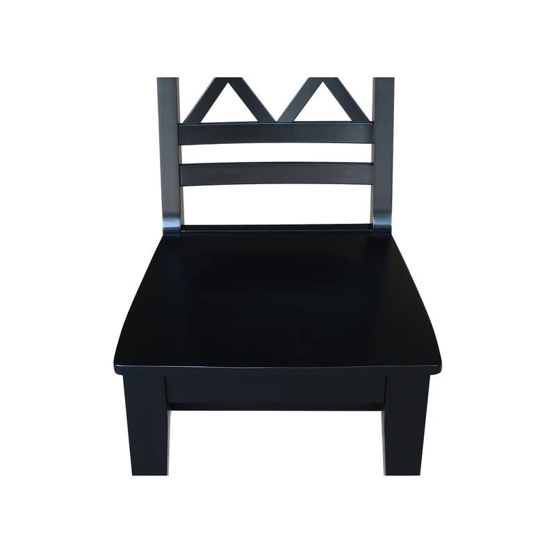 Solid Wood Double X-Back Dining Chairs, Set of 2