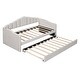 preview thumbnail 8 of 16, Twin size Velvet Daybed w/ Trundle Upholstered Bed Frame & USB Charging Ports Platform Bed, No Box-spring Needed, Easy Assembly