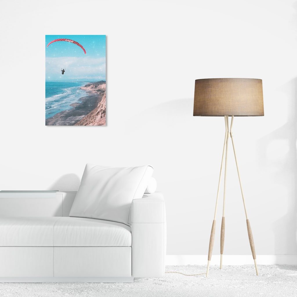 Wynwood Studio Fashion and Glam Paraglider II Blue and Modern & Contemporary Wall Art Canvas Print