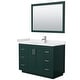 preview thumbnail 89 of 98, Miranda Single Vanity Set, Cultured Marble Top, 46-Inch Mirror 48-Inch Single - Green, Nickel Trim, White Cultured Marble Top