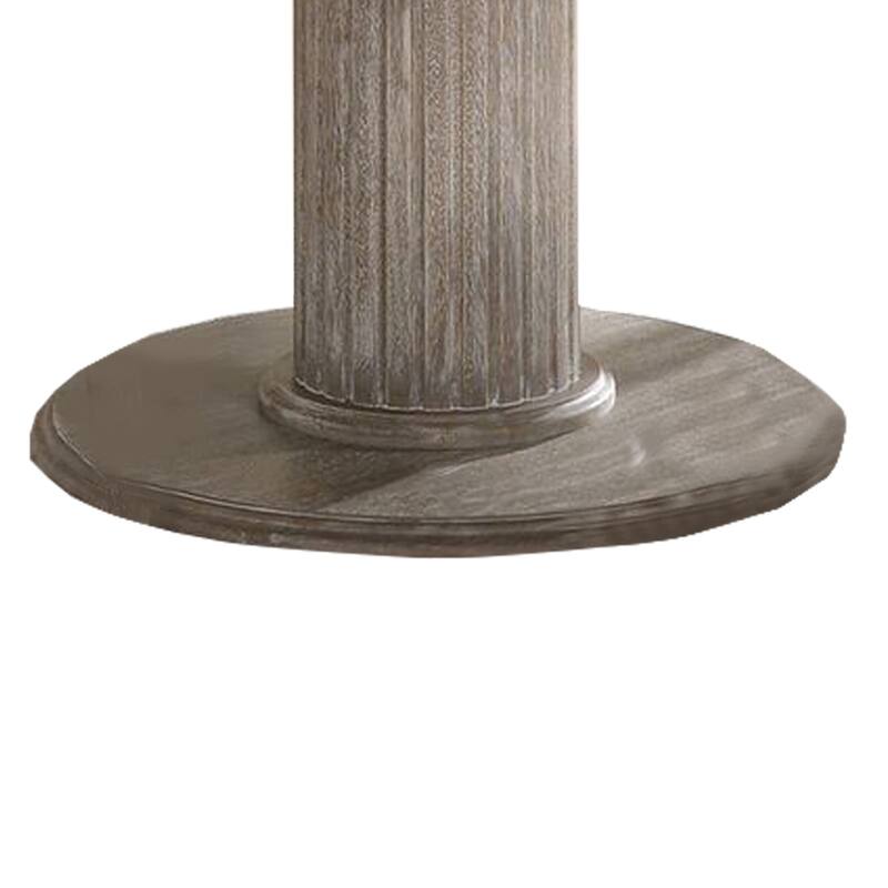 Round Dining Table with Fluted Column Pedestal Base, Gray