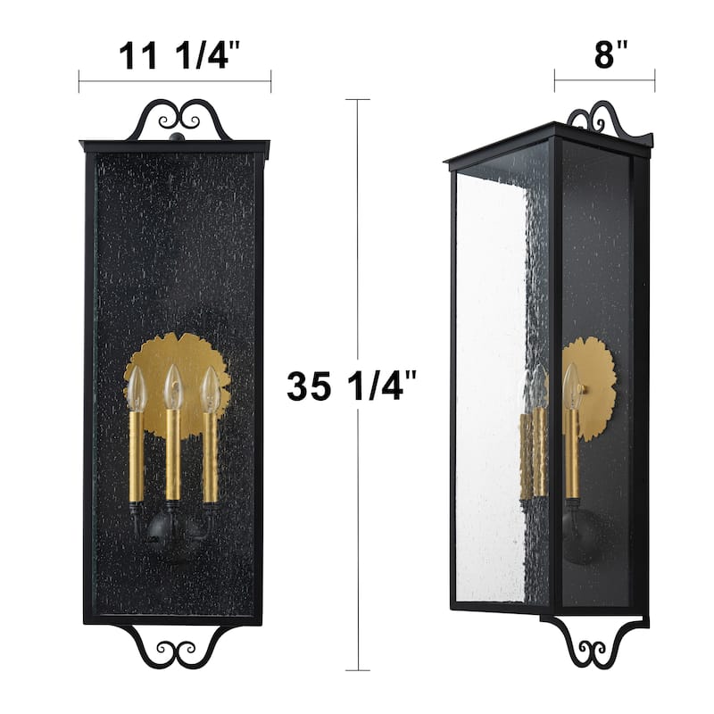 C Cattleya 35 inch Large Outdoor Wall Lantern with Seeded Glass