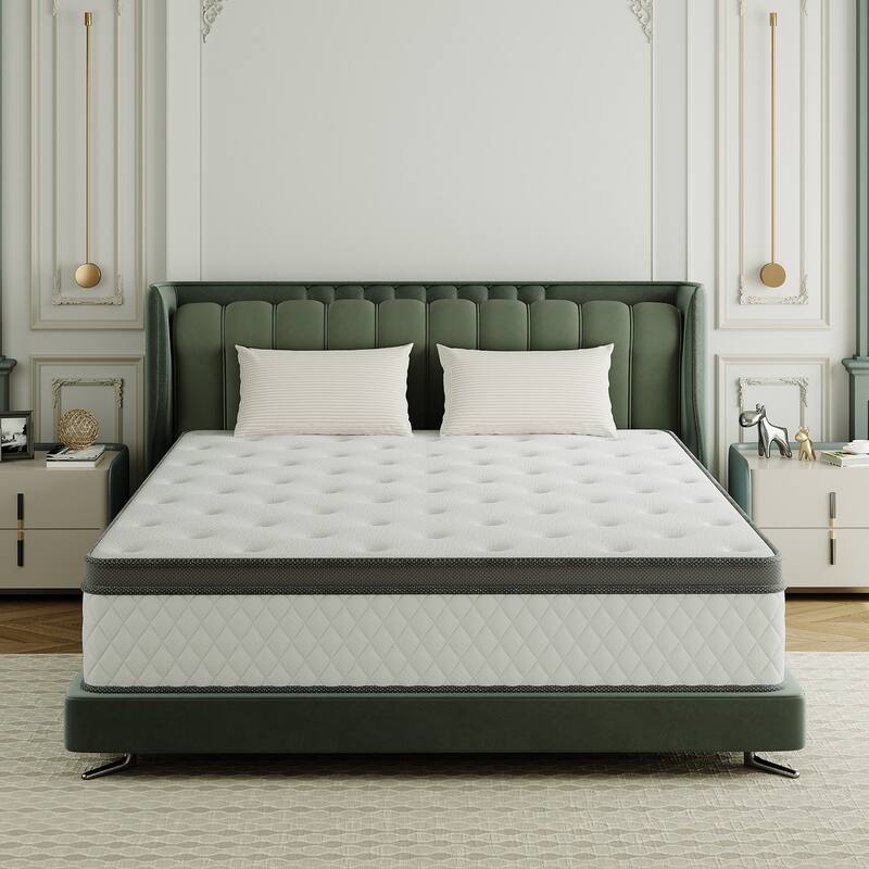 Medium Comfort Level Hybrid Mattress 8 in. Breathable and Cooling Mattress-TWIN