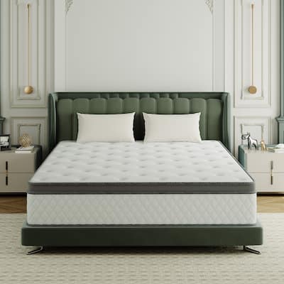 Medium Comfort Level Hybrid Mattress 8 in. Breathable and Cooling Mattress-TWIN