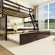 preview thumbnail 4 of 19, Twin Over Full Bunk Bed with Trundle, Bunk Bed with Ladder and Guardrails, Convertible to 2 Beds