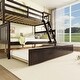 preview thumbnail 6 of 16, Twin Over Full Rubber Wood Bunk Bed with Trundle,Convertible Ladder and Guardrail