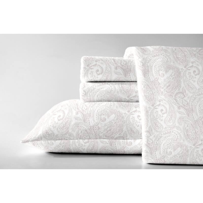 Dormisette Luxury German Flannel 6-Ounce Cotton Bed Sheet Set - Queen - Paisley