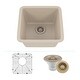 preview thumbnail 34 of 47, Lexicon Undermount Quartz 15 Inch Single Bowl Kitchen Sink Kit