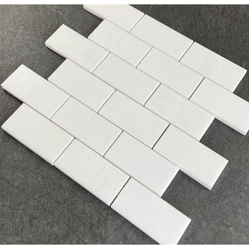 2 x 4 Brick Marble Mosaic Tiles