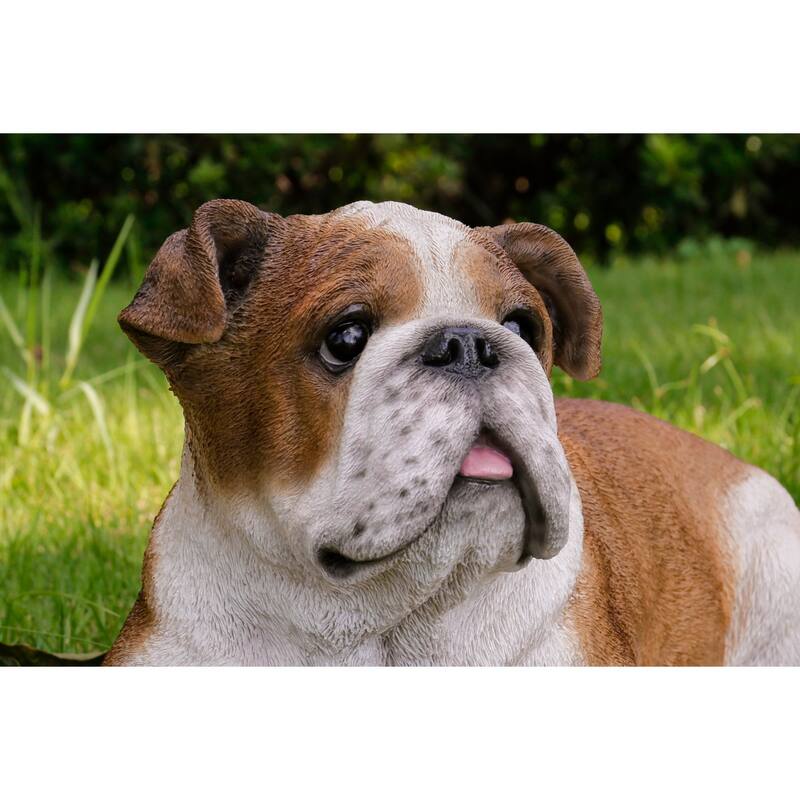 20.25" Lying Bulldog Outdoor Garden Statue