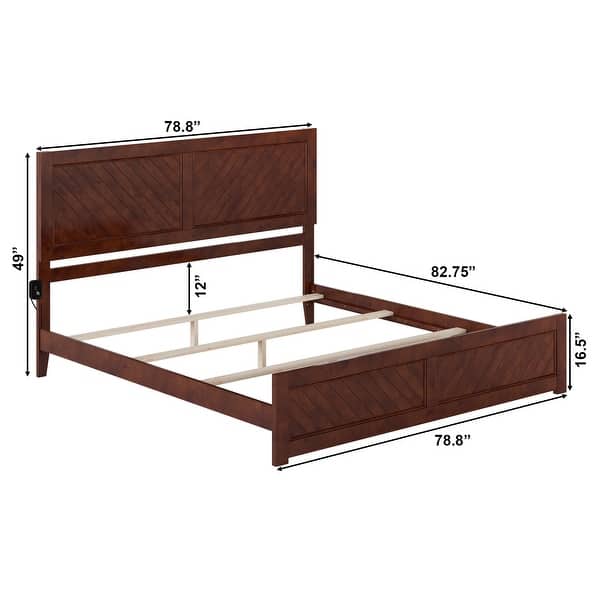 dimension image slide 8 of 15, Canyon Foundation Bed Frame with Matching Footboard