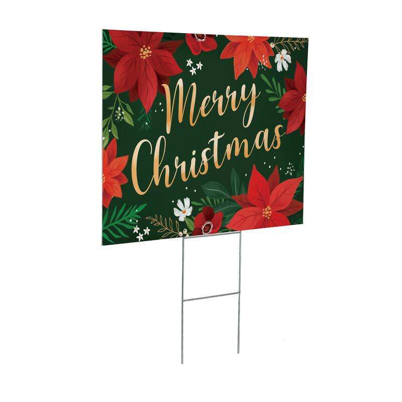 Holiday Yard Sign - "Merry Christmas" - 24" x 18" - Multicolor