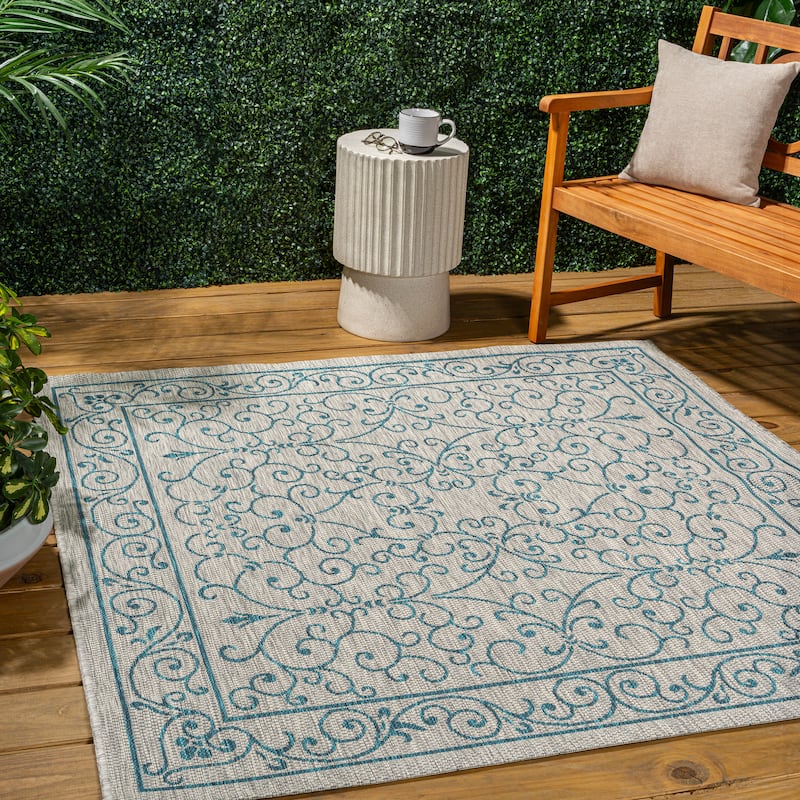 JONATHAN Y Filigree Textured Weave Indoor/Outdoor Area Rug